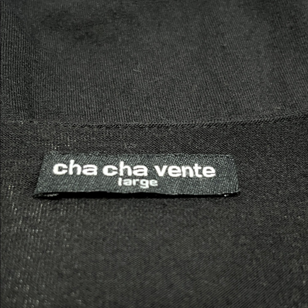 Cha Cha Vente Black Dress with Blue and Gray Accents - Picture 8 of 10